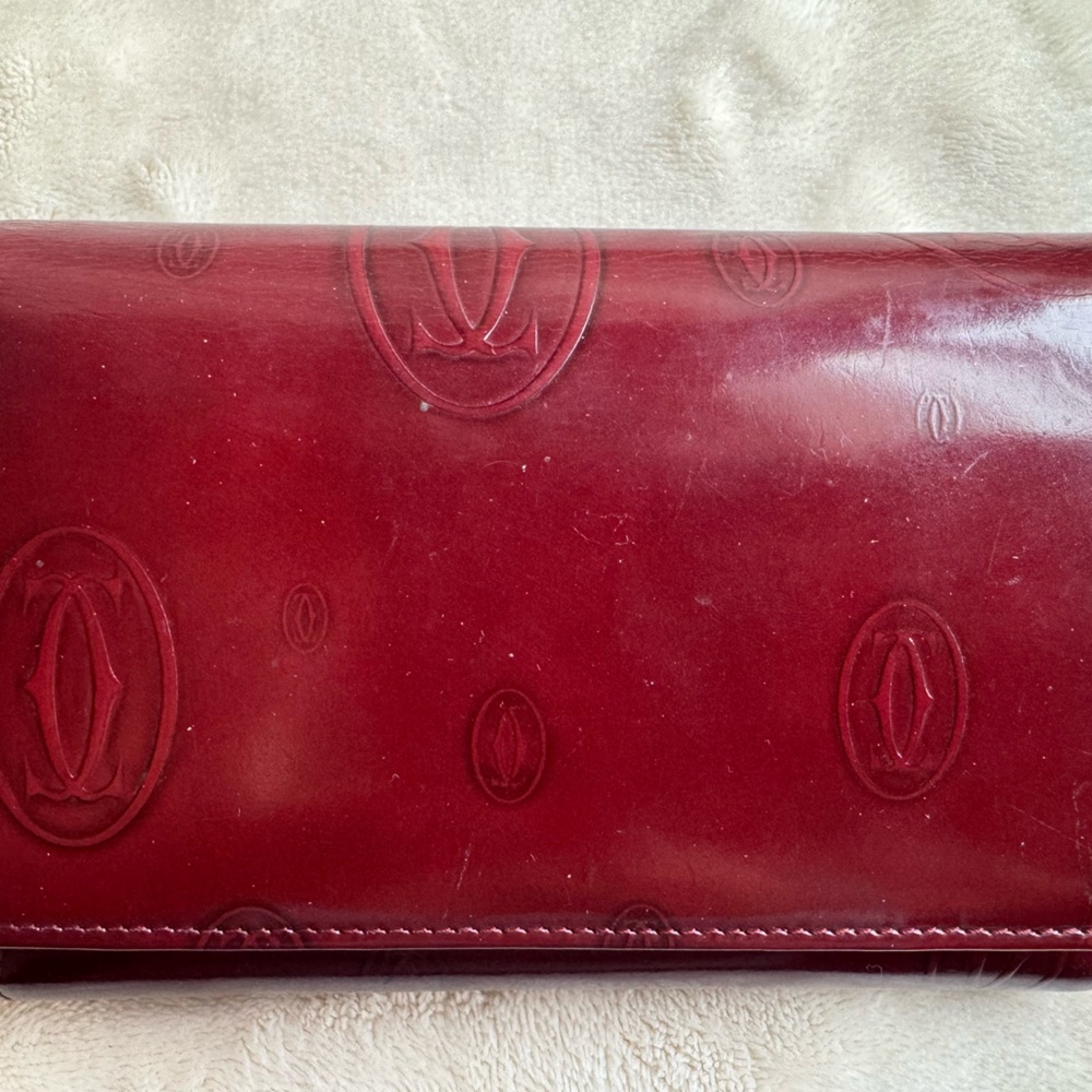 Cartier Red Embossed Leather Wallet
